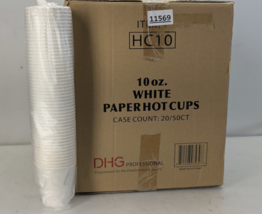 DHG PROFESSIONAL 10oz. Disposable White Paper Hot Cups Coffee Drink 20/5... - $810.34 MXN