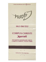 Capers Marriott Corpus Christi Texas Hotel Resort Matchbook Cover Matchbox - £3.81 GBP