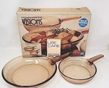 Vintage Visions Cookware Nonstick by Corning 2 Pc Skillet Set in box U261 - $99.99