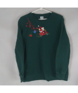 Holidays Editions Green Sweatshirt With Embroidered Sequined Santa Claus... - €12,51 EUR