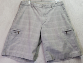 Greg Norman Golf Shorts Mens Size 34 Gray Plaid Cotton Tasso Elba Pocket... - $17.49