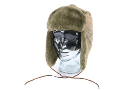 Vintage Gap Distressed Sherpa Fleece Lined Suede Leather Trapper Hat Green M/L - £61.48 GBP