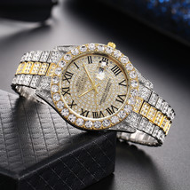 Full Diamond Surface Roman Scale Steel Watch - $25.76