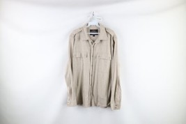 Vtg 90s Nautica Mens Large Military Style Double Pocket Collared Button Shirt - £31.61 GBP