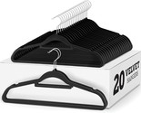 Zober Velvet Suit Hangers w/ Tie Bar, Black- 20 Pack - $21.49