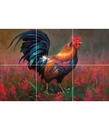 fine art painting ceramic tile mural chicken rooster backsplash farm animal - $64.35