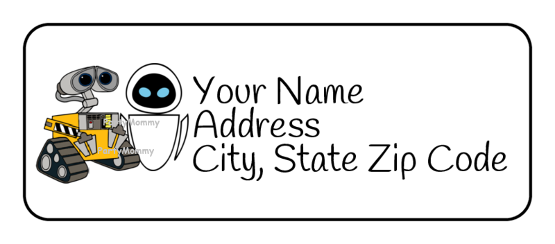 Wall-E & Eve Return Address Labels, Stickers, Personalized, Disney, Tags (30)