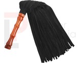 BDSM Real Leather Flogger, Black Suede Leather 50 Falls wooden handle Se... - $20.33