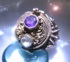 Haunted Ring The Ighest Royal Blue Djinn Solomon Golden Royal Ooak Magick - £188.03 GBP
