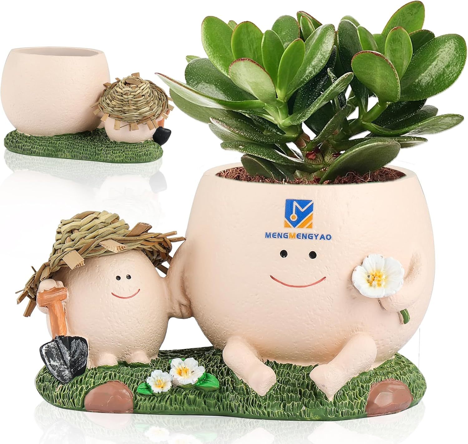 Smiley Face Planter Funny Plant Pots Cute Plant Pots With Drainage Hole,... - $35.92