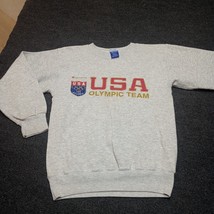 Vintage USA Olympic Team Atlanta Champion Sweater Large 14-16 Gray Crew - $32.34