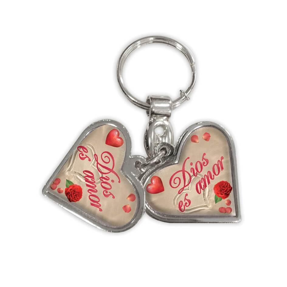 Rosa y Corazón Dios es Amor : Gift Keychain Christian Spanish Evangelica... - $5.99