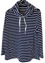 Avon Pullover Women 1X Nautical Cowl Neck Pullover Blue and White Stripe... - £9.04 GBP