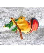 Colorful Enamel Gold-tone Squirrel Brooch 1950s vintage 1 1/4&quot; - £9.63 GBP