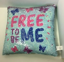Glitz N Flipz Mermaid Reversible Sequin Pillow Changes Color &quot;Free To Be Me&quot; - £11.05 GBP