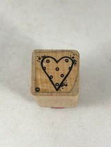 Crafty Cute Illustrated Heart Woodblock Rubber Stamp - £3.71 GBP
