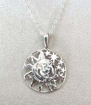 Sun, Moon and Stars Celestial Pendant in Platinum Over Sterling Silver 18 Inches - £17.14 GBP