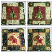 (4) Christmas Throw Pillow Covers 17.5&quot;x17.5&quot; Winter Holiday Home Décor Santa - £10.11 GBP