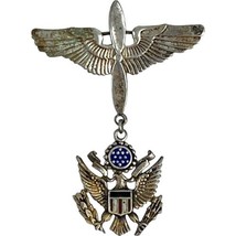 WWII US Army Air Force Sweetheart Pin &amp; Pendant Sterling Silver Marked Vintage - £32.92 GBP
