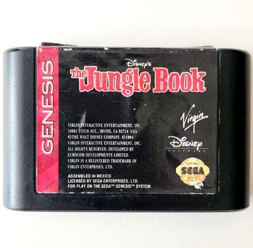 Sega Disney The Jungle Book 1994 Vintage Video Game Only Genesis E26 - £19.95 GBP