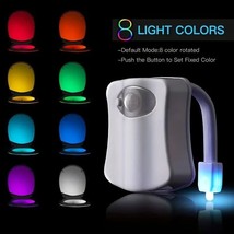 Toilet Night Light Motion Sensor, 8-Color Changing LED Bathroom Decor - £5.99 GBP