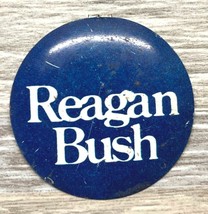 Vintage Reagan Bush Campaign Lapel Badge Metal 1980s Political Pin - $21.87