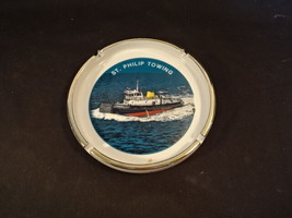 Old Vtg St. Philips Towing Ceramic Cigarette Ashtray Tampa Fishing Boat &quot;S&quot; - £39.80 GBP