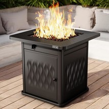 28&#39;&#39; Propane Fire Pit Table, 50,000 Btu Steel Gas Firepit For Outdoor, O... - £338.19 GBP