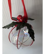 Department 56 Christmas Ornament Iridescent Glass Metal Casing Holly Ber... - £11.67 GBP