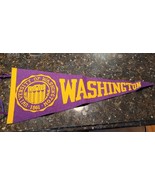 Vintage Washington Huskies College Pennant 1950s 28&quot; Long Purple Yellow - £239.06 GBP