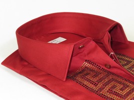 Men CEREMONIA Turkey Shirt 100% Cotton Fancy Rhine Stones #TSV 28 Slim Fit image 7