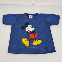 VTG  Jerzees Mickey Mouse Walt Disney USA Made Single Stitch Blue T-shirt XS 2-4 - £29.27 GBP