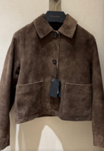 MASSIMO DUTTI BNWT 2025. BROWN SHORT SUEDE LEATHER JACKET POCKET. 4729/569 - $7,529.76 MXN