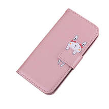 Anymob iPhone Case Pink Flip Leather Skin Silicone Bear Design Wallet Phone - £22.85 GBP