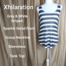 Xhilaration White &amp; Gray Sparkle Front Tank Top Size L - $12.00
