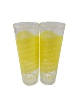 Pair of Bacardi Rum Limòn Original Highball Clear Tumblers Yellow Swirl - £11.63 GBP