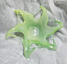 Lavorazione Murano Glass Candy Dish with Label 8 1/2&quot; No Harm Frit Flaws - £16.53 GBP