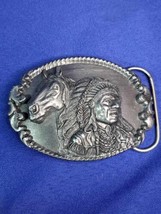 Vintage 1990 Siskiyou Indian Chief Joseph Southwest Horse Vintage Belt Buckle - £29.63 GBP