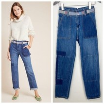 Pilcro &amp; the Letterpress Patchwork Carpenter Jeans Straight Size 25 Hi R... - $43.38