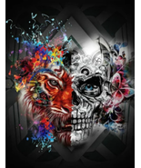 Lion / Human Skull Abstract Diamond Dot Painting Kit - £39.94 GBP