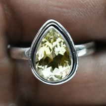 925 Sterling Silver Citrine Handmade Ring SZ H to Y Festive Gift RS-1175 - £22.19 GBP