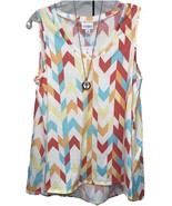 NWT LuLaRoe New Release Medium White Pink Yellow Blue Peach KRISTINA Tan... - $35.63