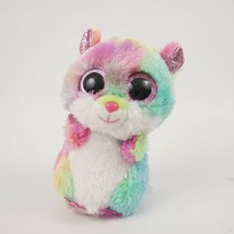 TySilk Beanie Boo Rainbow Colored Hamster Rodney Pink Glitter Eyes 6 inc... - $8.38