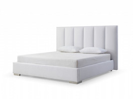 Queen White Upholstered Channel Tufted Velvet Bed Frame - $2,355.49