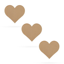 3 Hearts Unfinished Wooden Shapes Craft Cutouts DIY Unpainted 3D Plaques 4 - $27.54