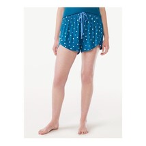 Joyspun Womens Knit Teal White Polka Dot Tulip Hem Pull On Sleep Shorts, 3X NWT - £8.65 GBP