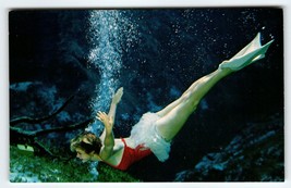 Weeki Wachee Mermaid Florida Postcard Women Underwater Acrobat Chrome Unused - £9.22 GBP