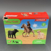 Schleich Farm World Western Riding Adventures Set 42578 Horse Cow Damaged Box - £15.45 GBP