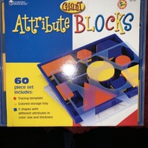 GIANT Attribute Blocks Set Plastic Shapes Kids Learning Trace Education ... - $34.53