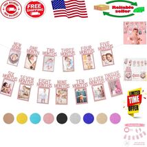 Elegant 1st Birthday Photo Banner with Rose Gold for Milestones Up to 12 - $23.90 CAD